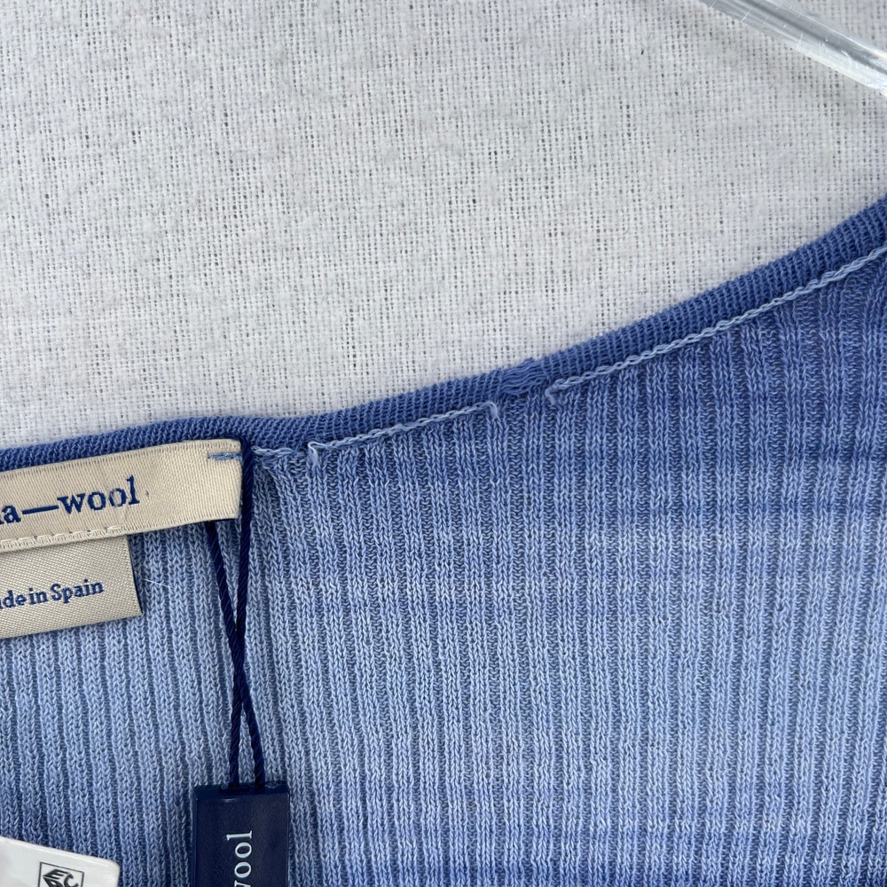 PALOMA WOOL Sweater Womens Medium Blue Sauce Button Ribbed Knit Cropped Top NWT - Picture 14 of 16